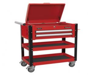 Heavy-Duty Mobile Tool & Parts Trolley 2 Drawers & Lockable Heavy-Duty Mobile Tool & Parts Trolley 2 Drawers & Lockable