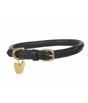 Digby & Fox Rolled Leather Dog Collar - Black